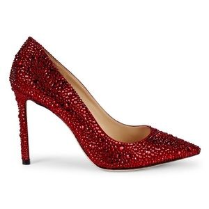 Like new Jimmy Choo Red Romy Crystal Pumps 39 $2,850